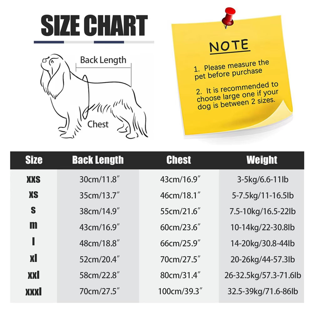 Dog Winter Coat Soft Fleece Pullover Clothes Warm Cold Weather Dog Jacket 4-Leg Cozy Onesie Jumpsuit for Small Medium Large Dogs