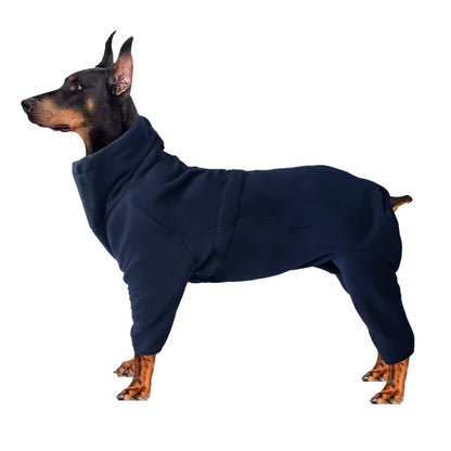 Dog Winter Coat Soft Fleece Pullover Clothes Warm Cold Weather Dog Jacket 4-Leg Cozy Onesie Jumpsuit for Small Medium Large Dogs