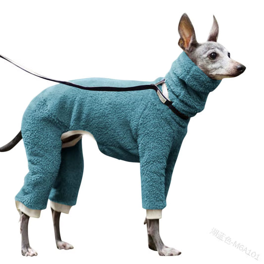 Warm Fleece Overalls for Dogs Dog Clothes Long Neck Collar Jacket for Large Dogs Alaskan Jumpsuit Romper Malamut 8 Colors Winter