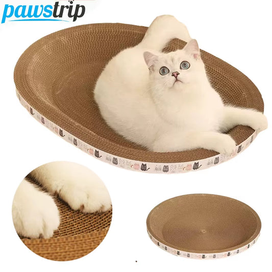 Corrugated Cat Scratcher Cat Scrapers round Oval Grinding Claw Toys for Cats Wear-Resistant Cat Bed Nest Cat Accessories